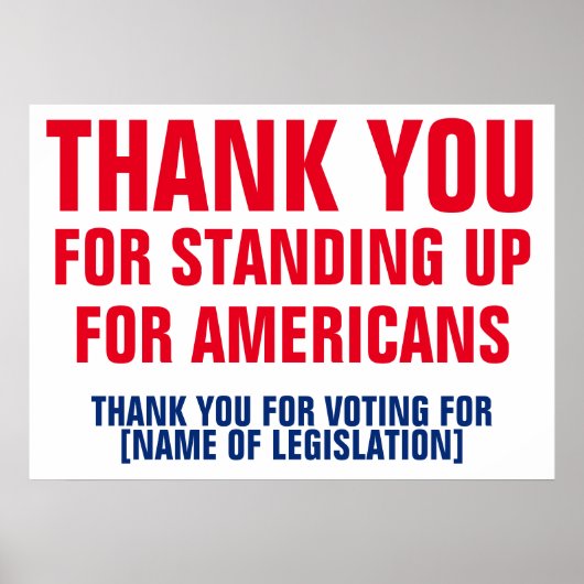 Ik dank u voor de Sjabloon van de wetgeving Poster (Voorkant)