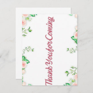 ik dank u voor uw komst na het feest . bedankkaart