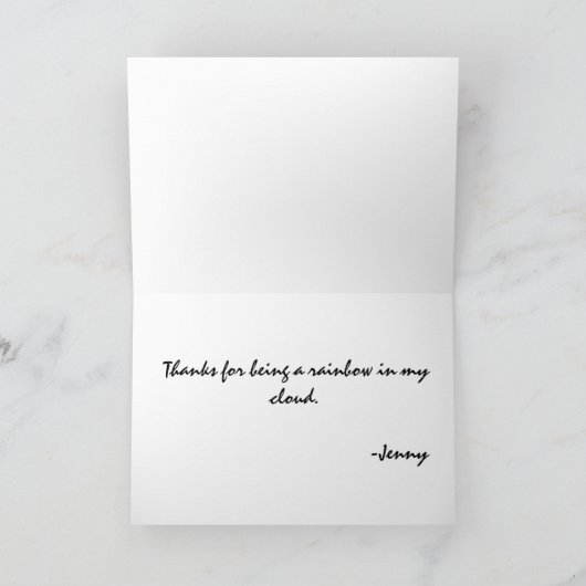 Ik dank u voor uw lofzang. bedankkaart (Binnen)