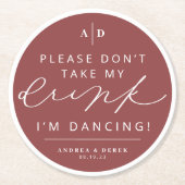 Ik Dans Bruiloft Receptie Drink Onderzetter (Voorkant)