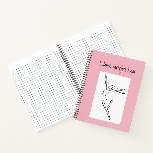Ik dans, dus ik ben danseres notebook notitieboek (Binnen)