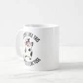 Ik dans zo omdat ik Lactose Funny Koe Pun Koffiemok (Voorkant links)