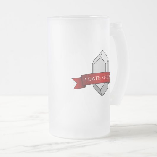Ik date Zircons Banner Matglas Bierpul (Voorkant rechts)