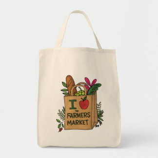 Ik 🍎 de boerenmarkt tote bag