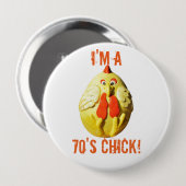 Ik de jaren '70 (?) Kuiken ben van A Ronde Button 4,0 Cm (Voorkant /achterkant)