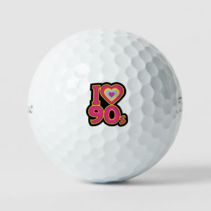 'Ik ♥ de jaren 90' Nostalgische Retro Roze Zwart G Golfballen
