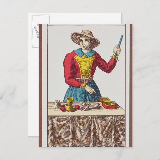 Ik de Magicus, zeven tarotkaarten Briefkaart (Voorkant / Achterkant)