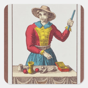 Ik de Magicus, zeven tarotkaarten Vierkante Sticker