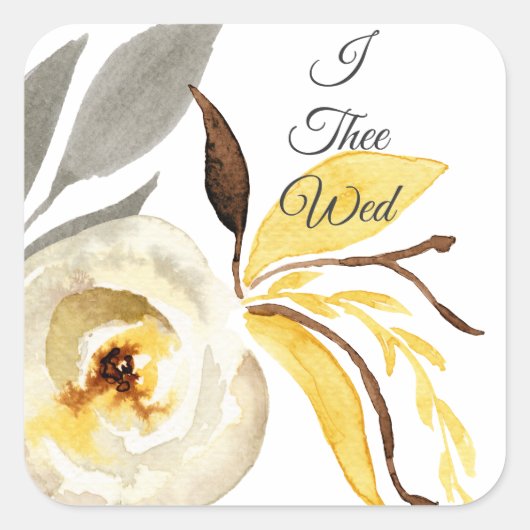 Ik de Wed Floral Wedding Stickers (Voorkant)