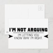 Ik debatteer niet briefkaart (Voorkant / Achterkant)