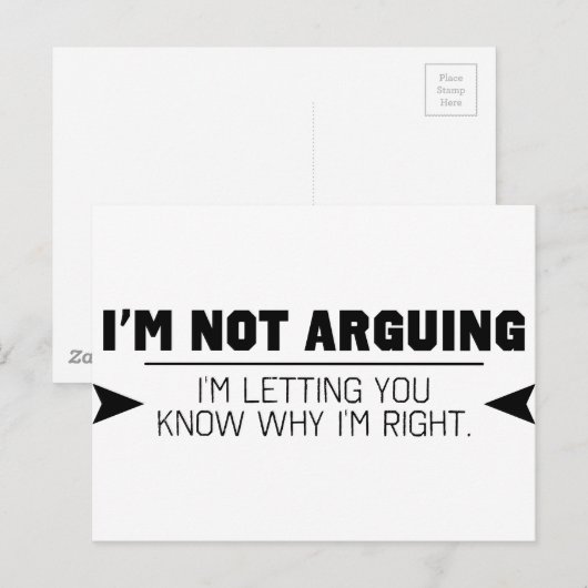 Ik debatteer niet briefkaart (Voorkant / Achterkant)