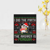 Ik deed de Wiskunde Het antwoord is Pinguin Ugly X Kaart (Gele Bloem)