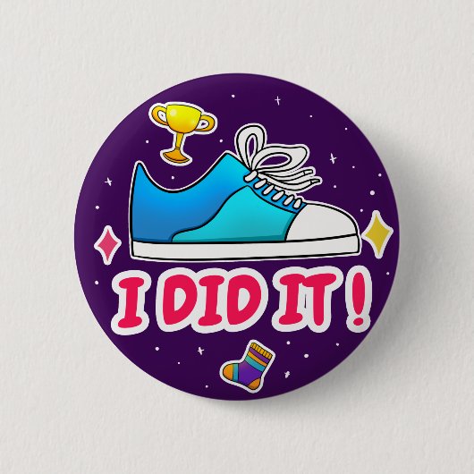 Ik deed het - 2 1/4-inch rondebadge - Paars Ronde Button 5,7 Cm (Voorkant)