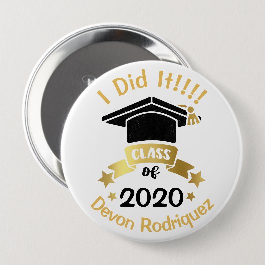 Ik deed het Afstuderen van 2020. Ronde Button 4,0 Cm (Voorkant /achterkant)