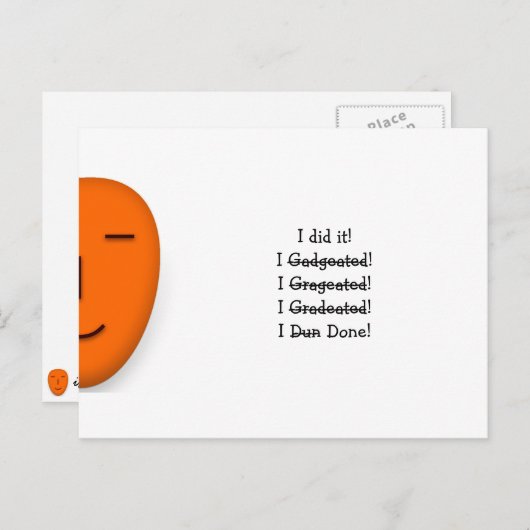 Ik deed het Funny Misspelling Afstuderen Afstudere Aankondigingskaart (Voorkant / Achterkant)