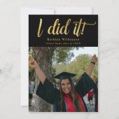 Ik deed het Gold Bold Script-klasse van 2023 Afstu Aankondiging (Voorkant)