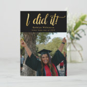 Ik deed het Gold Bold Script-klasse van 2023 Afstu Aankondiging (Staand voorkant)