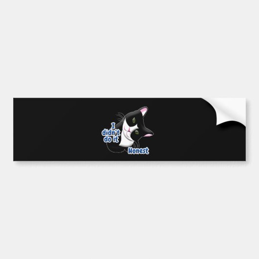 Ik deed het niet poes bumpersticker (Voorkant)