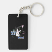 Ik deed het niet poes sleutelhanger (achterkant)