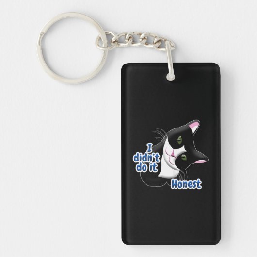 Ik deed het niet poes sleutelhanger (Voorkant)