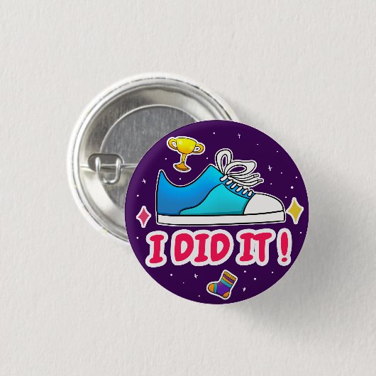 Ik deed het Paarse 1/4-inch Button (Voorkant /achterkant)