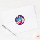 Ik deed het Paarse Klassieke Sticker. Ronde Sticker (Envelop)