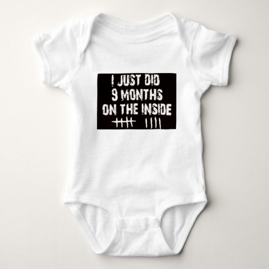 Ik deed maar negen maanden... Baby T-shirt! Romper (Voorkant)