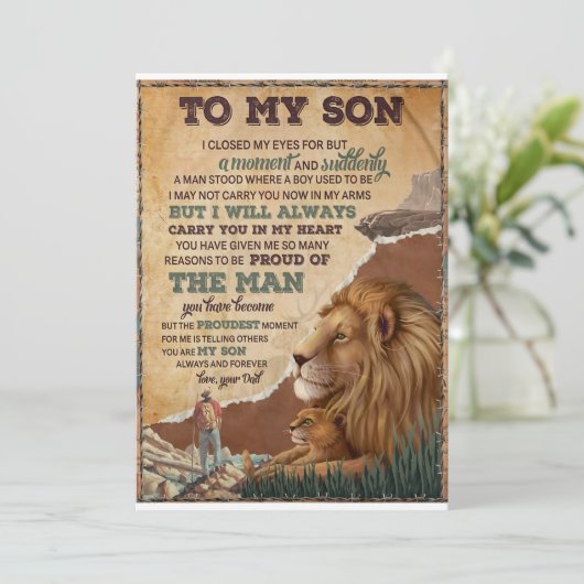 Ik deed mijn ogen maar even dicht - Vader aan zoon Kaart (Staand voorkant)