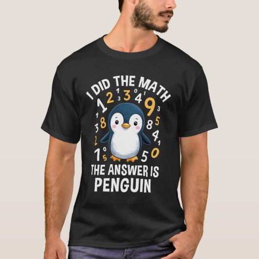 Ik deed Wiskunde Antwoord Pinguïn Schattigee Jonge T-shirt (Voorkant)