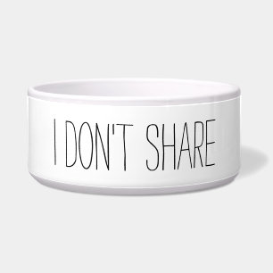 Ik deel geen Dog Cat Quote Voerbakje