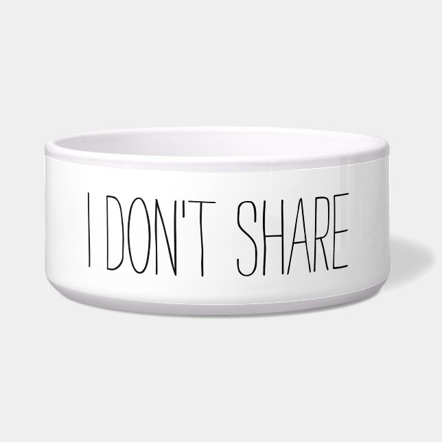 Ik deel geen Dog Cat Quote Voerbakje (Voorkant)