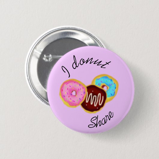 Ik deel niet - donuts ronde button 5,7 cm (Voorkant /achterkant)