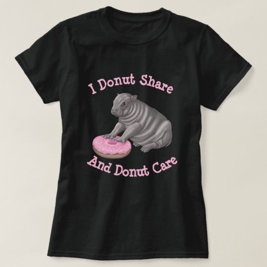 Ik deel niet - hippo t-shirt (Design voorkant)