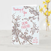 Ik denk aan de beste Friend Winter Crab Apple Kaart (Gele Bloem)