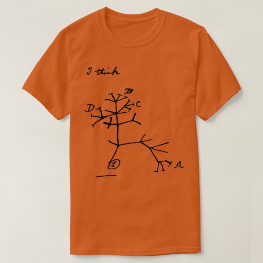 Ik denk aan de boom van het leven Darwin T-shirt (Design voorkant)