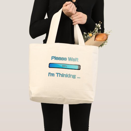 Ik denk aan het ontwerp van de computerprogrammeur grote tote bag (Voorkant (product))