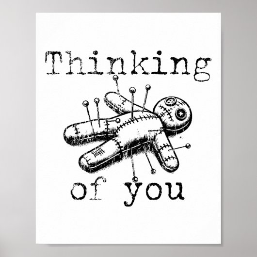 Ik denk aan je grappige Voodoo Doll Poster (Voorkant)