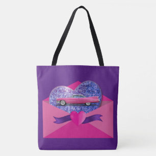 Ik denk aan je Paarse schouderschouder Canvas tas