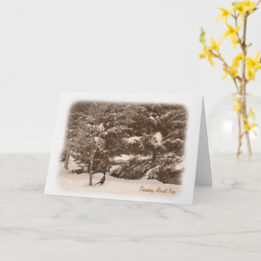 Ik denk aan je, Pheasant Kaart (Gele Bloem)