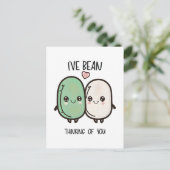 Ik denk aan je Valentijnsdag Food Pun. Briefkaart (Staand voorkant)