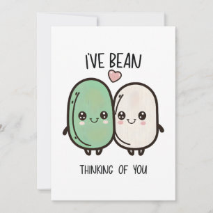 Ik denk aan je Valentijnsdag Food Pun. Feestdagenkaart