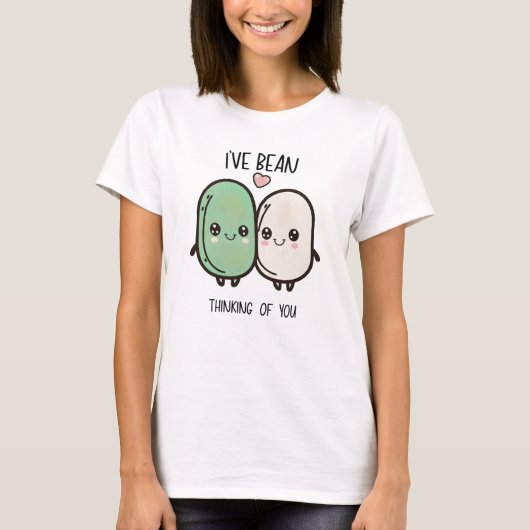 Ik denk aan je Valentijnsdag Food Pun. T-shirt (Voorkant)