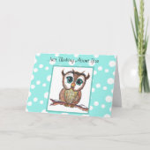 Ik denk aan je, Waterverf Uil mist je Kaart (Voorkant)