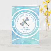 Ik denk aan jou Blank Dragonfly Kaart (Gele Bloem)