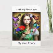 Ik denk aan jou, mijn lieve vriend kaart (Voorkant)