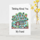 Ik denk aan jou, mijn vriend kaart (Gele Bloem)