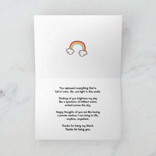 Ik denk aan jou, vriend-je bent mijn privé regenbo kaart (Binnen)