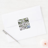 Ik denk aan jullie elke Daisy Pun bloemencollage Vierkante Sticker (Envelop)