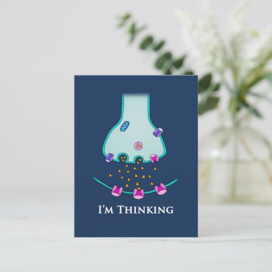 Ik denk aan Neuron Synapse Briefkaart (Staand voorkant)