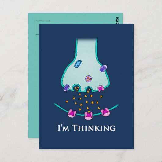 Ik denk aan Neuron Synapse Briefkaart (Voorkant / Achterkant)